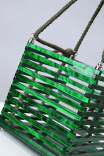 travel acrylic green bucket box bag edgability angle view