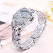 crystal studded diamonte silver watch edgability angle view