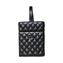 quilted black box bag with top handle edgability side view