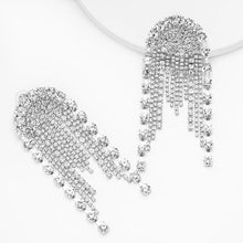 crystal studded chandelier statement earrings edgability front view