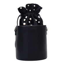 pearl studded black drawstring bag edgability
