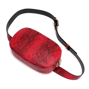 red snakeskin belt waist bag edgability top view