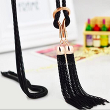 long black necklace black jewelry edgability front view