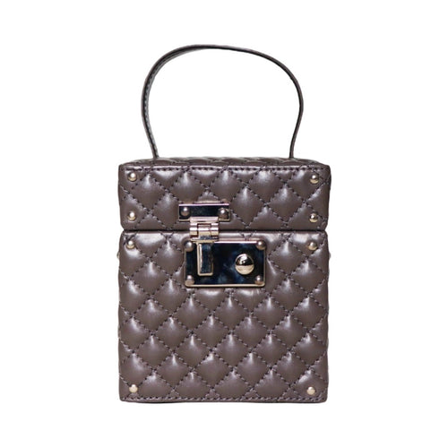quilted grey box bag with top handle edgability