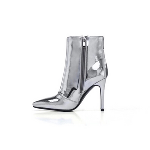 silver boots with heels edgability side view