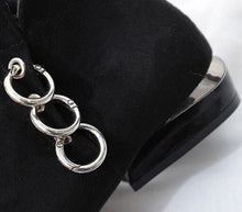 ankle boots black boots silver cut heel edgability detail view