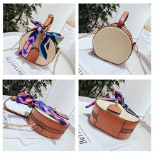 straw rattan bag brown box bag with scarf edgability detail view