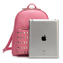 gold rivets light pink backpack fit edgability