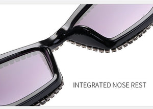 rhinsetones crystals zircon diamond black sunglasses shades edgability back view