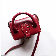 box bag studded bag red bag edgability top view