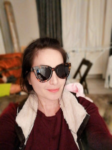 leopard sunglasses retro shades edgy fashion edgability model view