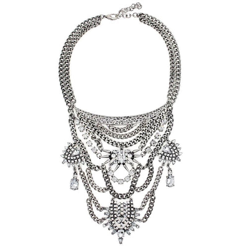 layered necklace statement necklace silver jewellery edgability