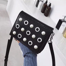 studded bag black bag sling bag edgability angle view