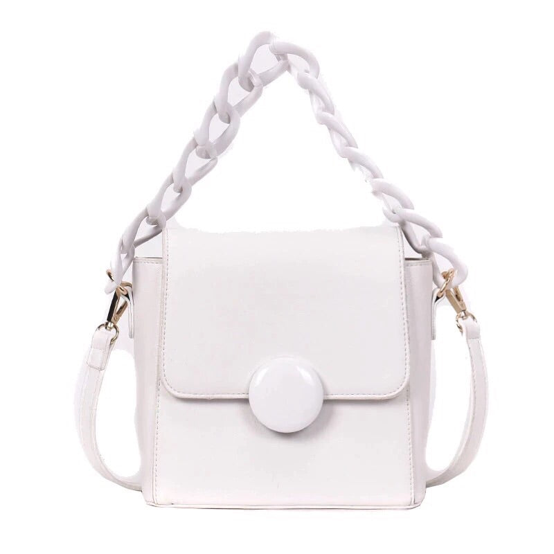 white bag clutch bag sling bag white strap edgability