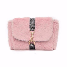 glitter strap pink fur bag edgability