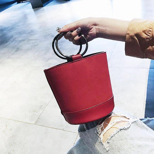 red bag bucket bag minimalist fashion edgability size view