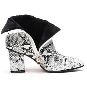 snakeskin boots ankle boots heeled boots edgability open view