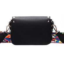 black bag studded bag printed strap edgability back view