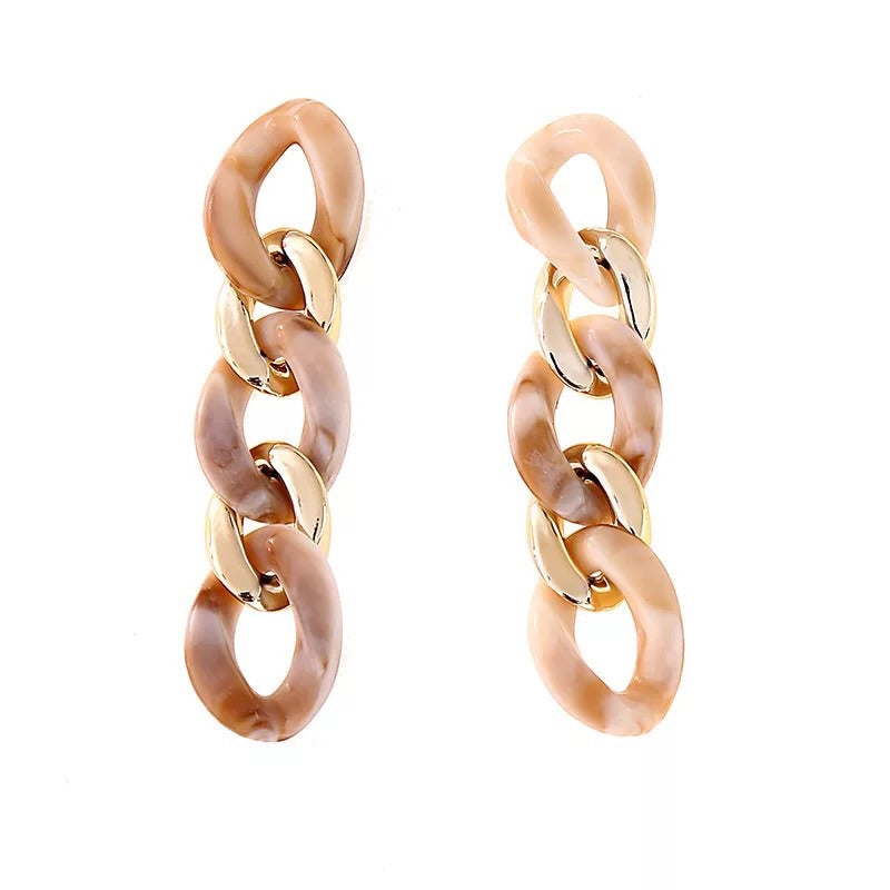 chic beige gold earrings chain statement jewelry edgability