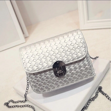 woven purse silver bag edgability top view