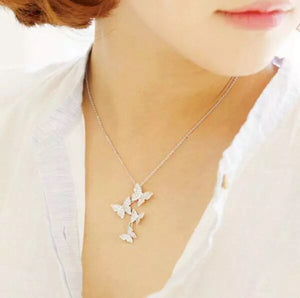 crystal necklace butterfly pendant edgability model view