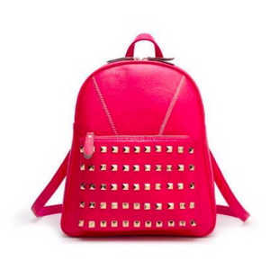 studded crimson backpack edgability