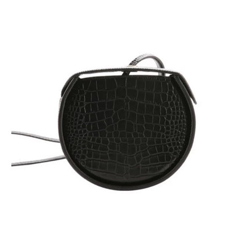 black flat round croc skin box bag edgability