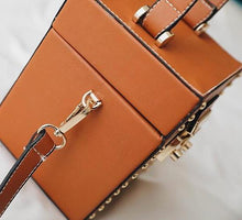 tan studded bag box bag edgability side view