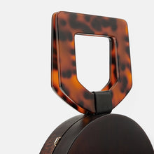 wood resin round box bag with handle edgability top view