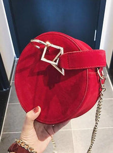 round bag sling bag red bag edgability top view