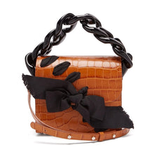 sling bag brown bag croc skin bag with chain edgability
