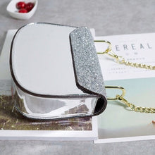 party silver sparkle handbag back view edgability