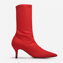 red boots with kitten heels edgability side view