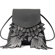 grey bag mini backpack embroidered bag edgability