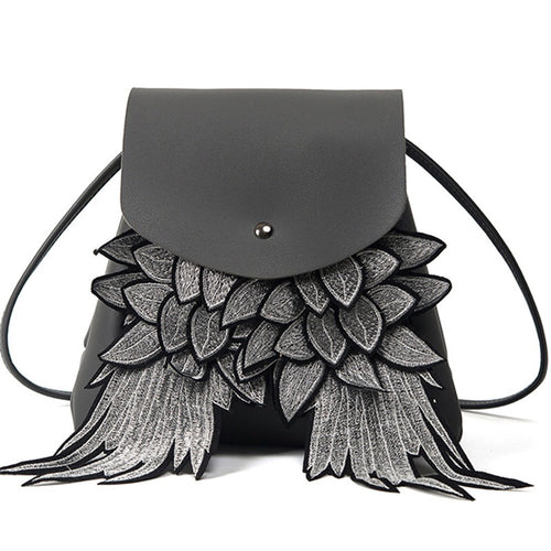 grey bag mini backpack embroidered bag edgability