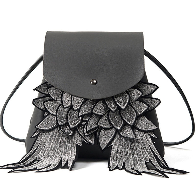 grey bag mini backpack embroidered bag edgability
