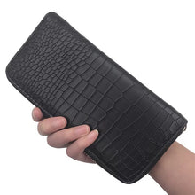 croc skin black wallet edgability model view