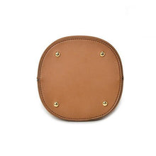 tan bag bucket bag luxury bag wristlet edgability bottom view