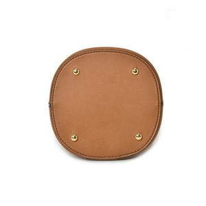 tan bag bucket bag luxury bag wristlet edgability bottom view