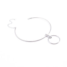 silver choker necklace minimalistic edgability angle view