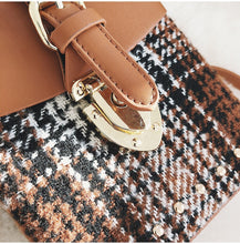 brown plaid bag studded bag box bag edgability buckle view