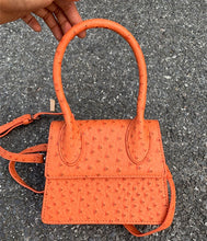 ostrich leather orange bag edgy fashion edgability front view