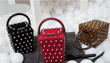 black bag studded bag vintage bag edgability front view