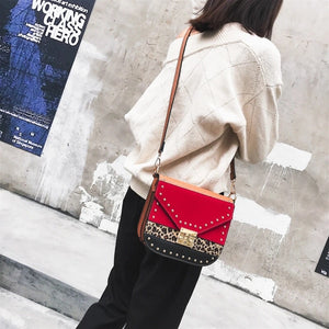 womens glam bag sling bag studded bag edgability model view