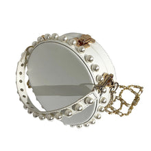pearl studded white bag box round bag edgability side view