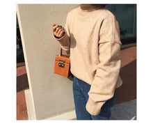 tan studded bag box bag edgability model view