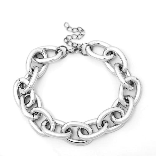 statement necklace silver chain choker edgability
