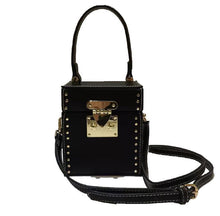 black studded bag box bag edgability front view