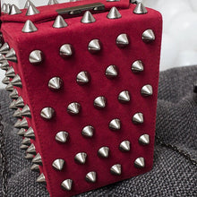 studded bag box bag rivets bag red bag edgability side view