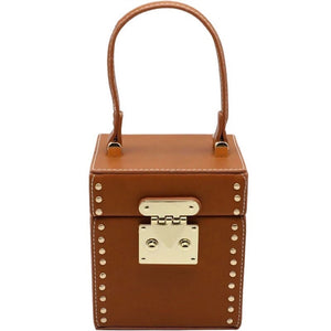 tan studded bag box bag edgability